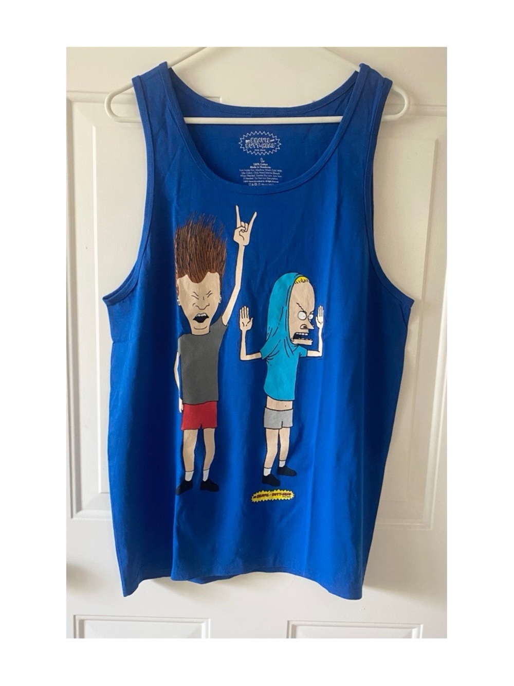 Brand New Beavis and Butt-Head Graphic Tank Top - Blue MTV Cornholio Shirt Sz L